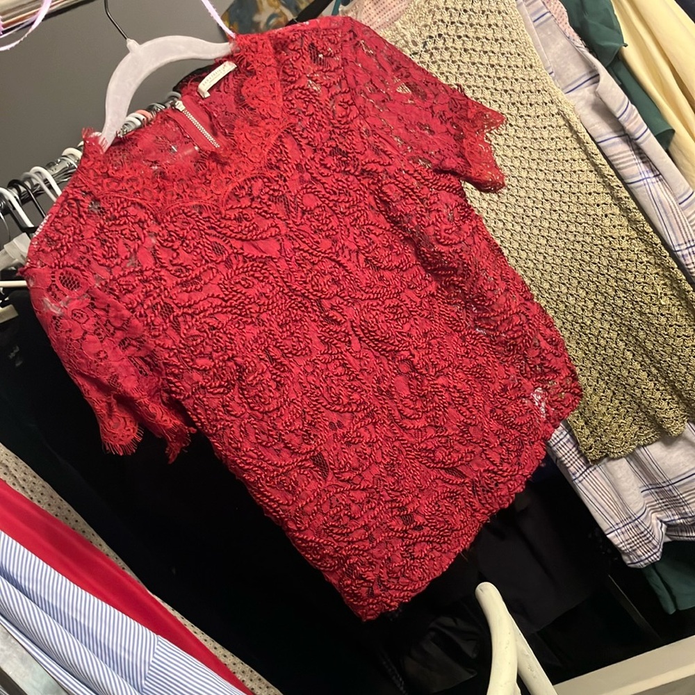 Elegant Red Lace Top